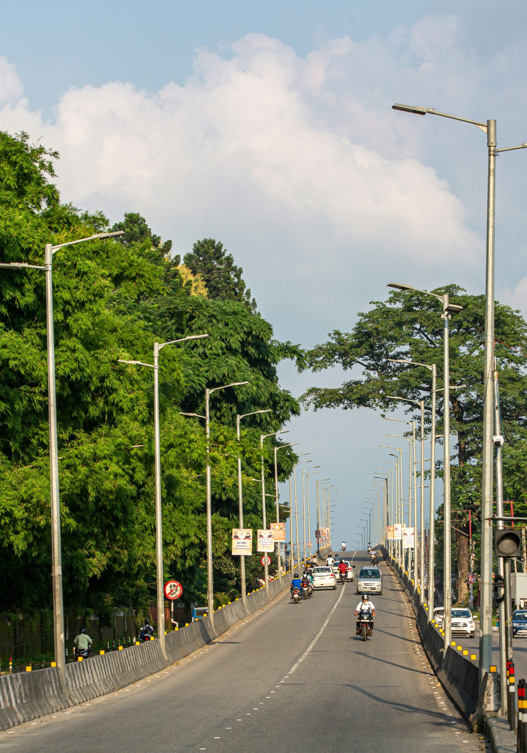 Avinguda arbrada amb palmeres a Entebbe, l'antiga capital colonial d'Uganda